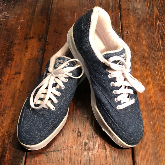 blue denim tennis shoes